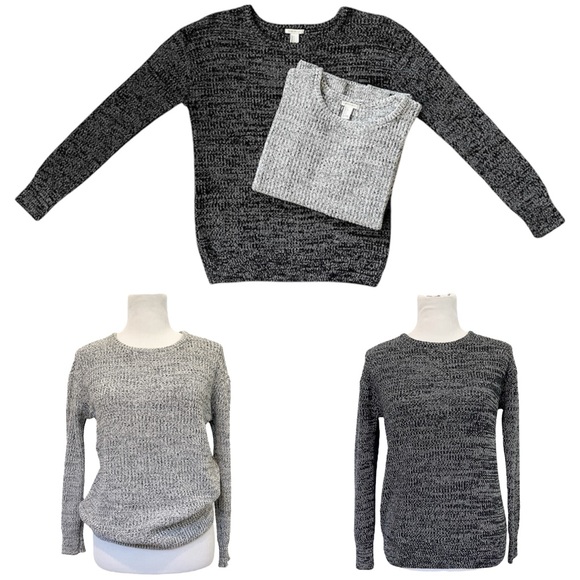Forever 21 Sweaters - 2x 100% Cotton Ribbed Knit Fisherman Sweater | Black/White, Cream/Black | F21